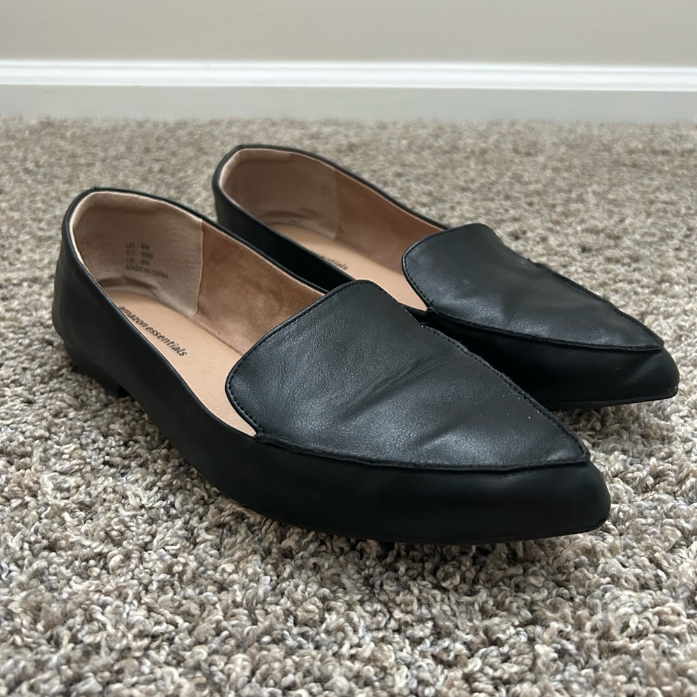 Black Leather Women's Loafers
